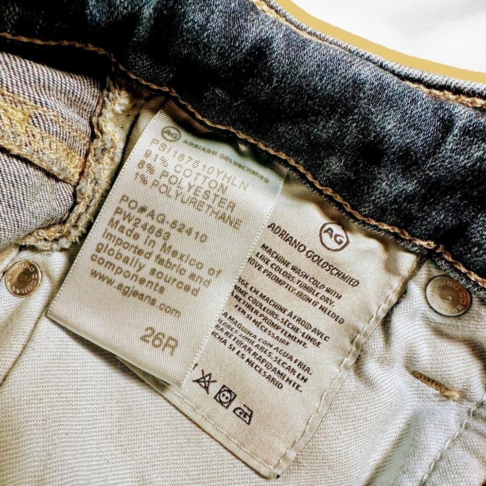 AG Adriano Goldschmied Medium Wash ‘Mari’ High-Rise Straight Leg Jeans Size 26R - Picture 5 of 16